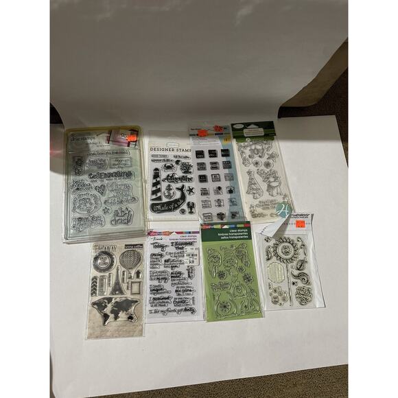 Stampendous Teresa Collings & More Clear Acrylic Stamps Lot Of 8 Whale Joy Paris - Picture 1 of 8